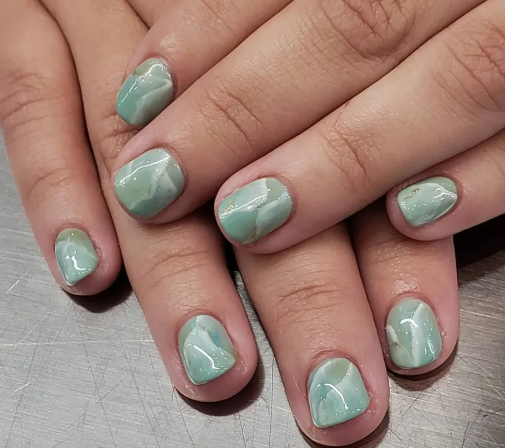 Seafoam Marble Nails