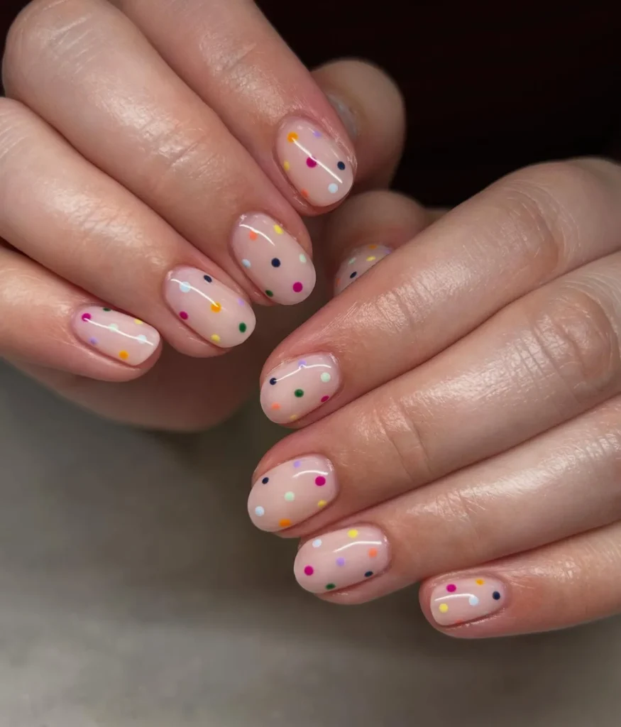 Confetti Dot Nail Art
