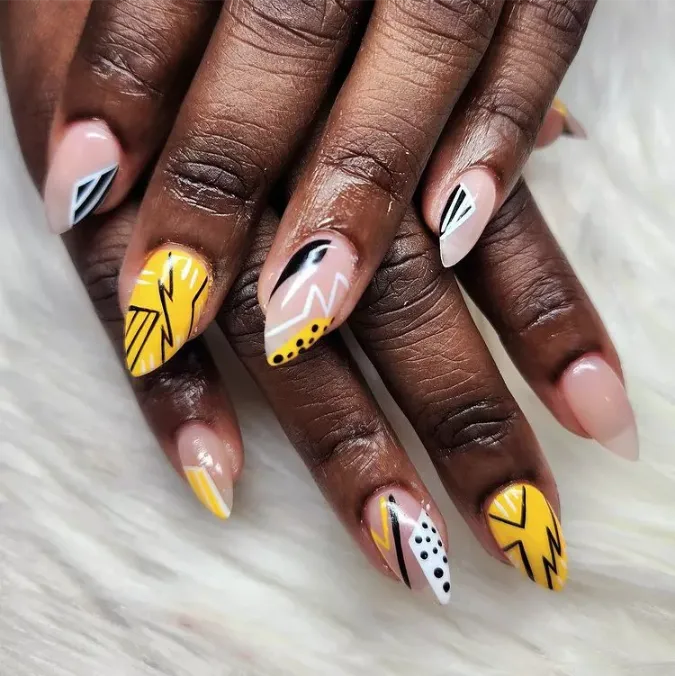Abstract Geometric Stiletto Nails