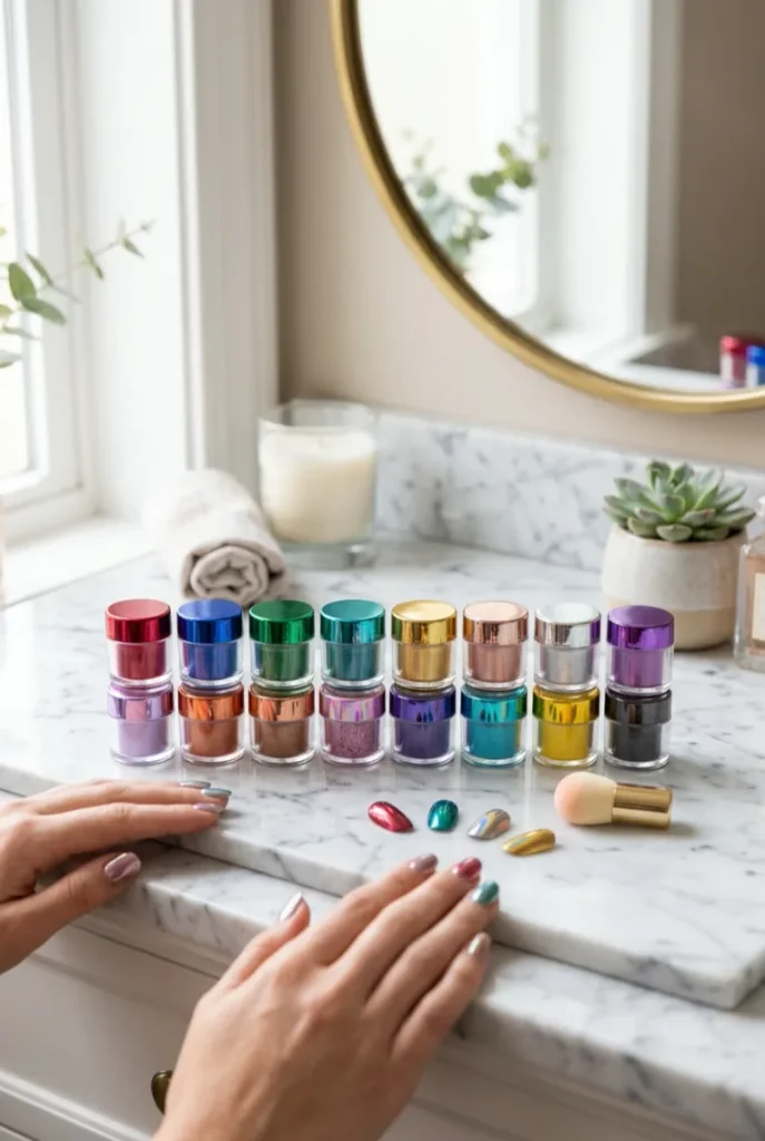 Artdone 16 Jars Chrome Nail Powder