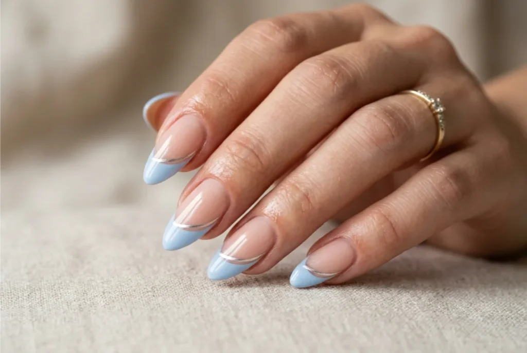 Baby Blue Diagonal Tips