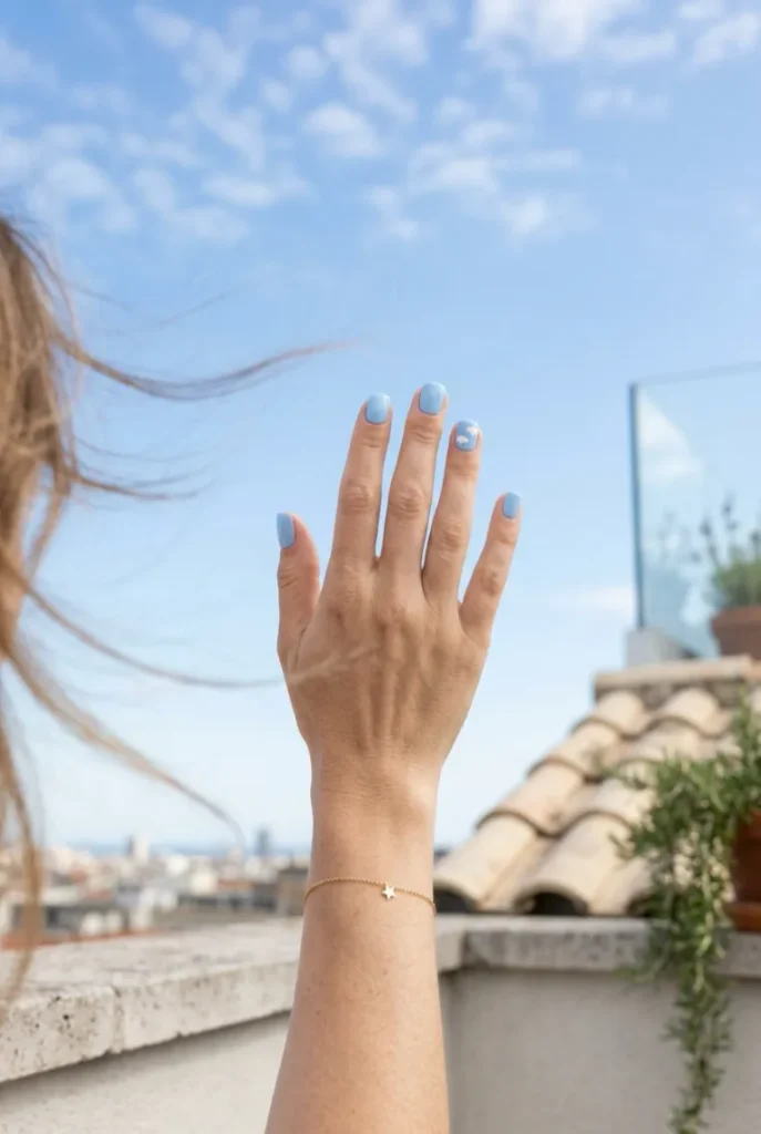 Baby Blue Nails 