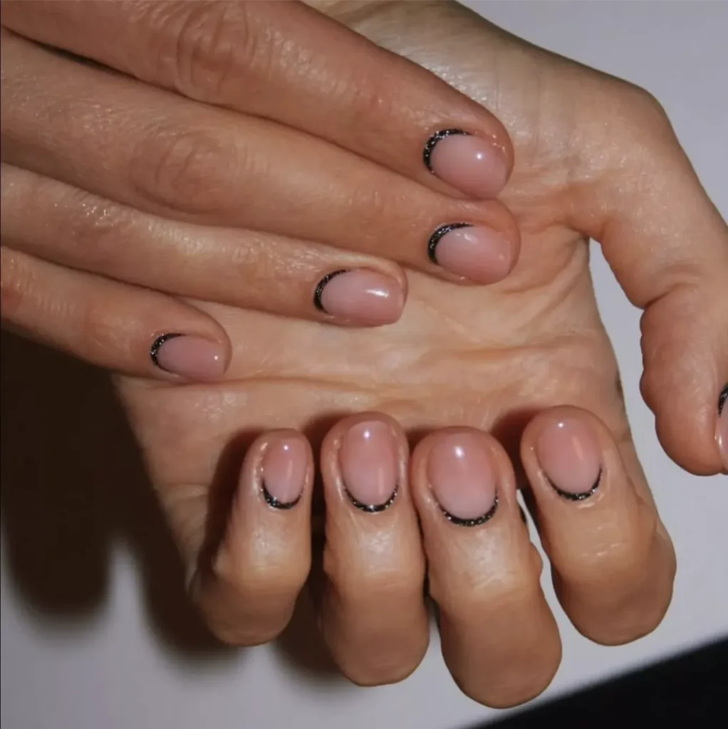 Black Glitter Cuticle Line