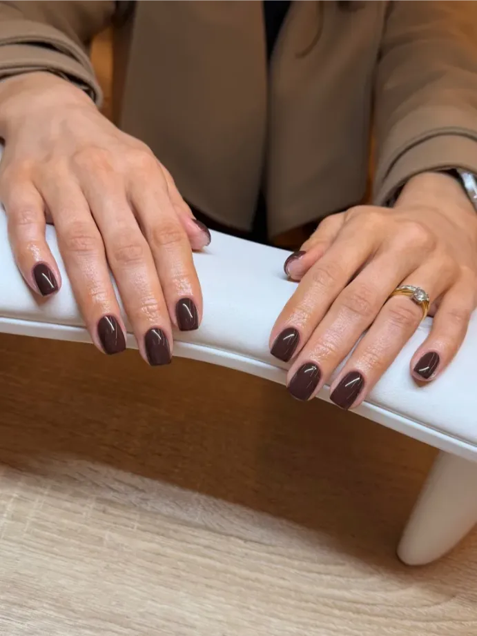 Brown Square Nails