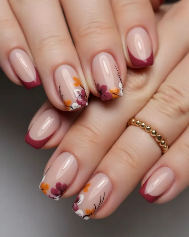 Burgundy French Tips