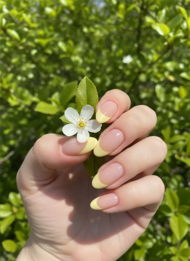 Butter Yellow French Tips