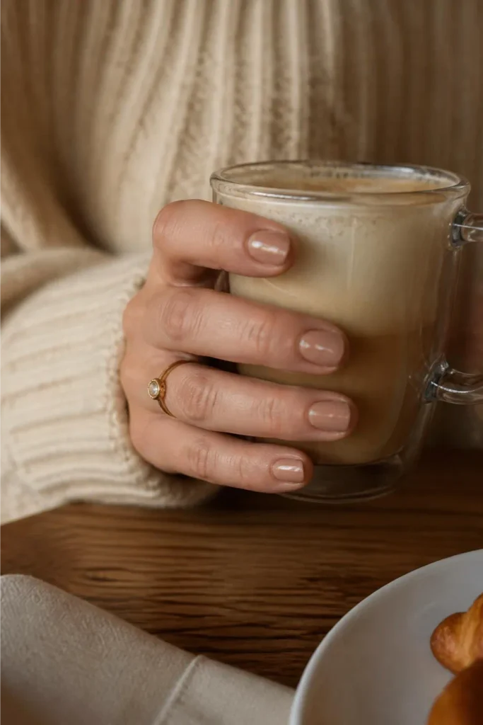 Caramel Latte Milky Nails