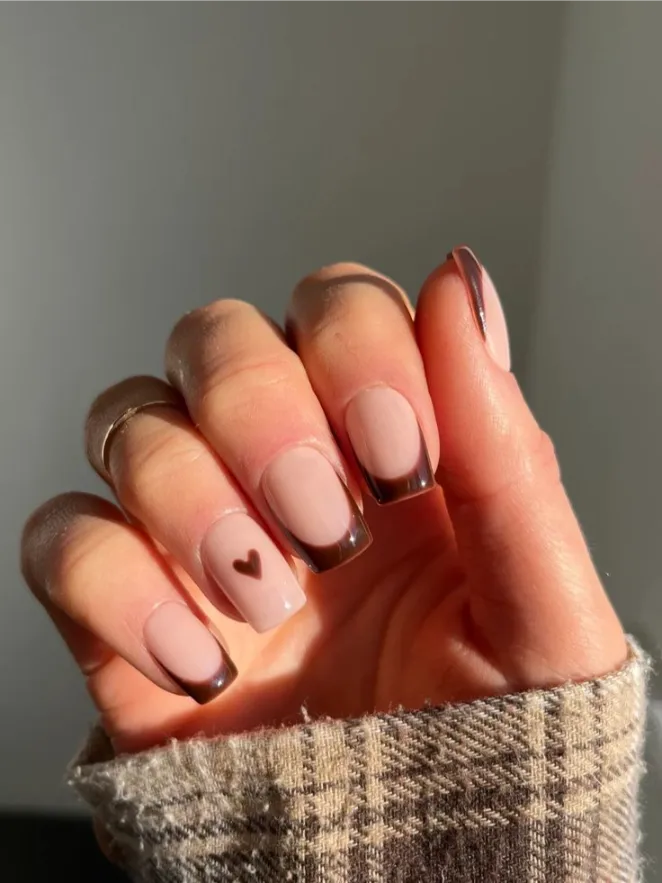 Chocolate Ombré French Tips