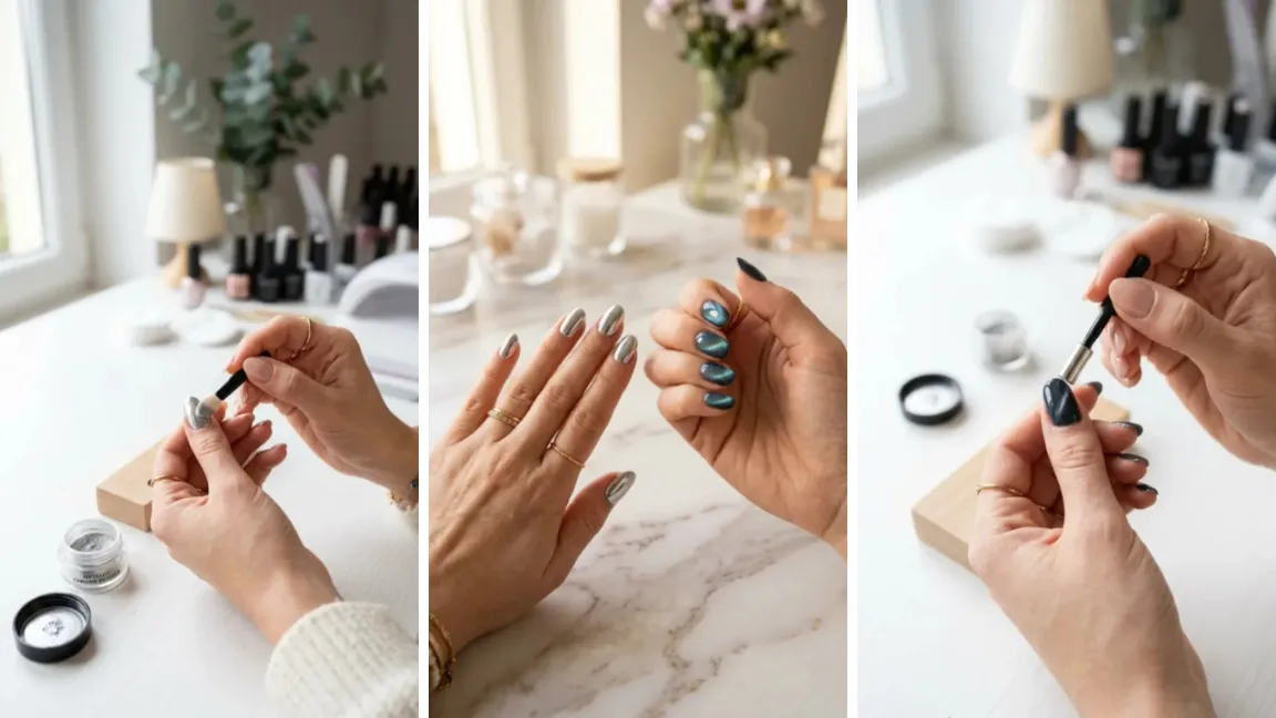 Chrome Nails vs Cat Eye Nails