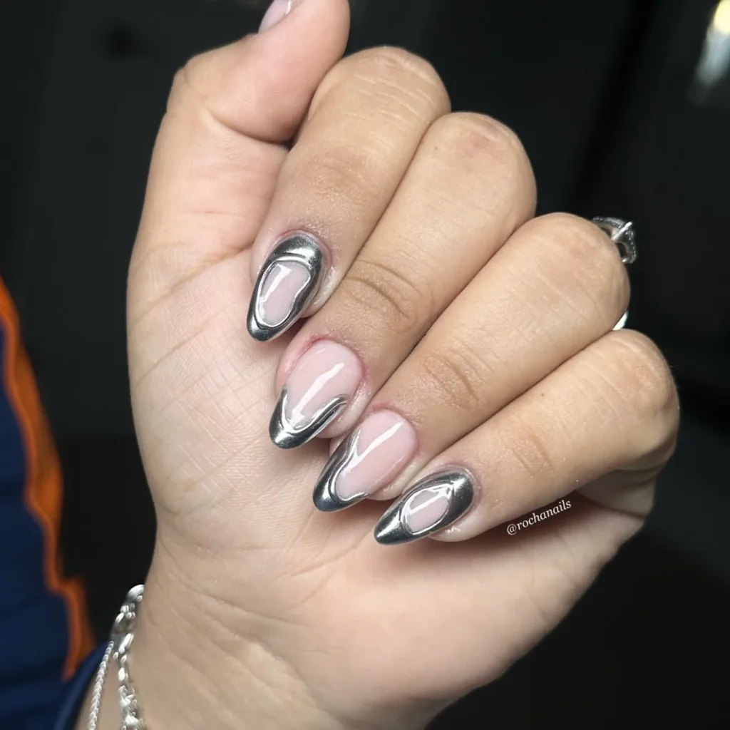 Chrome Outline Nails