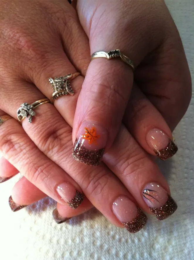 Chunky Copper Glitter Tips