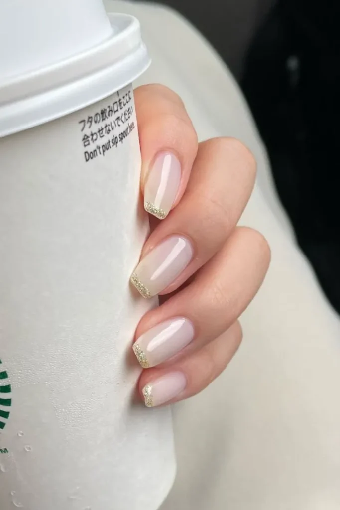 Chunky Gold Glitter Tips