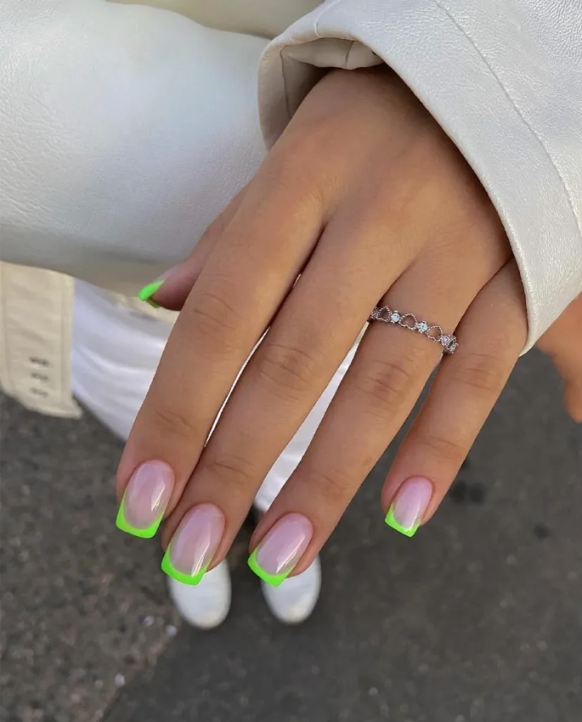 Classic Straight-Line Neon Green French