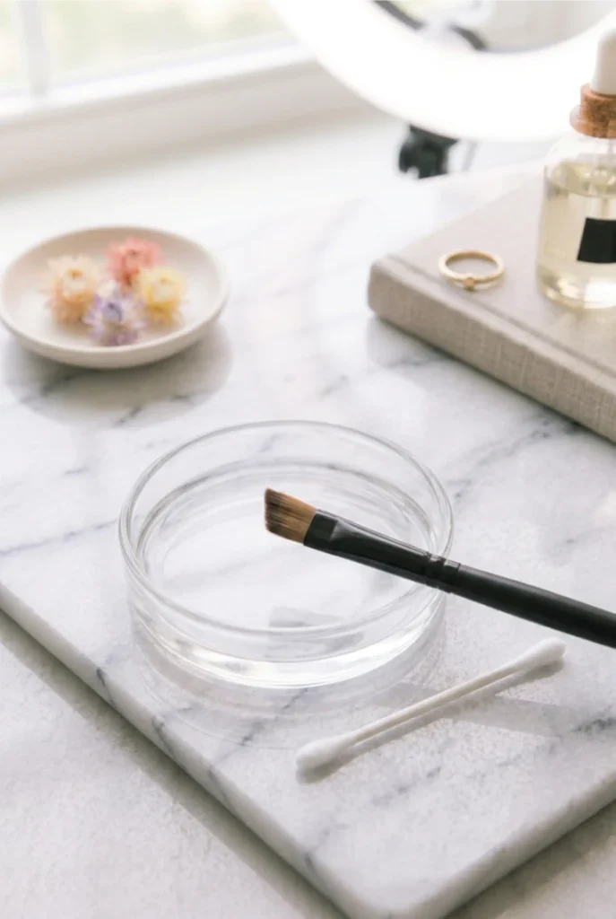 Clean up smudges along the smile line