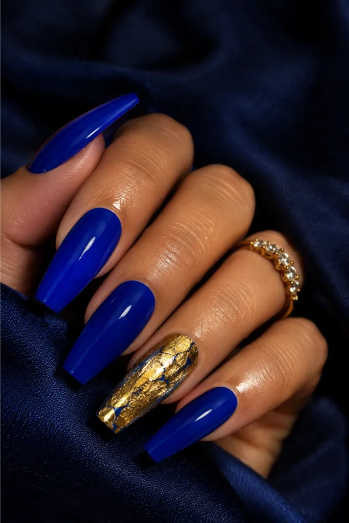 Cobalt Blue Coffin Nails