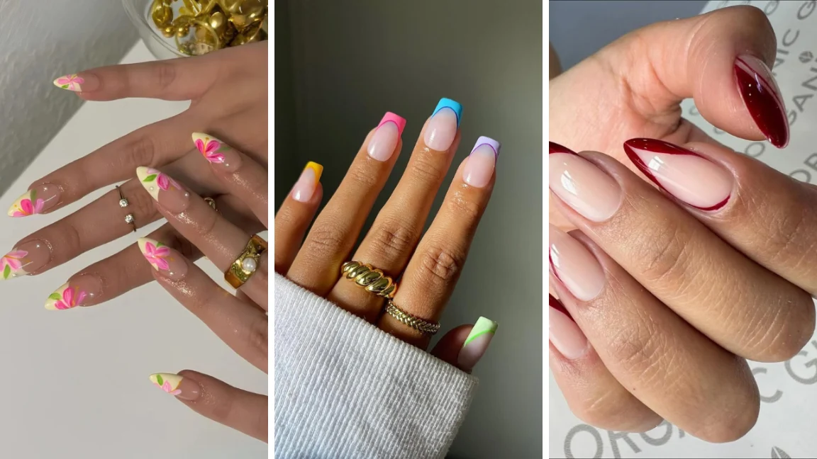 Colored French Tip Nails