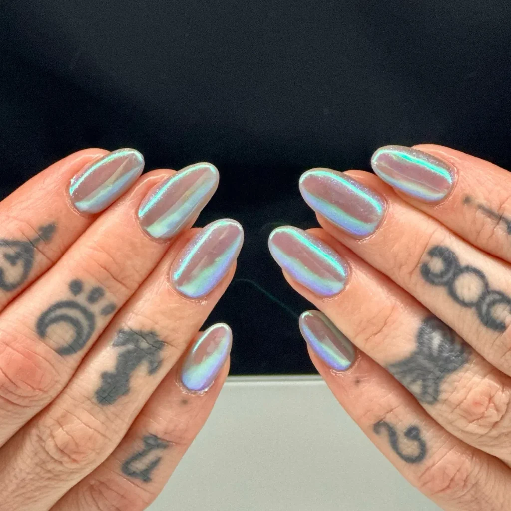 Cool Teal Holographic Streak