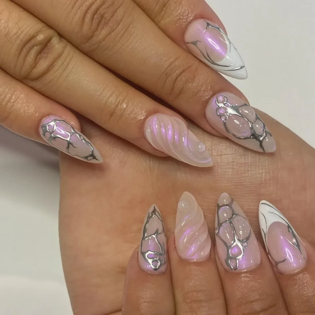 Cracked Marble Nails