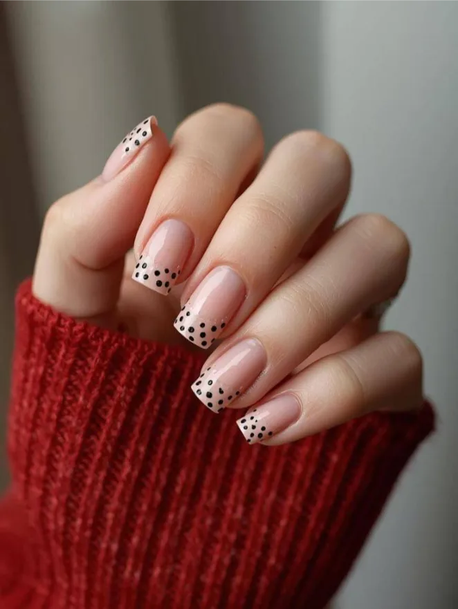 Dalmatian Print French Tips