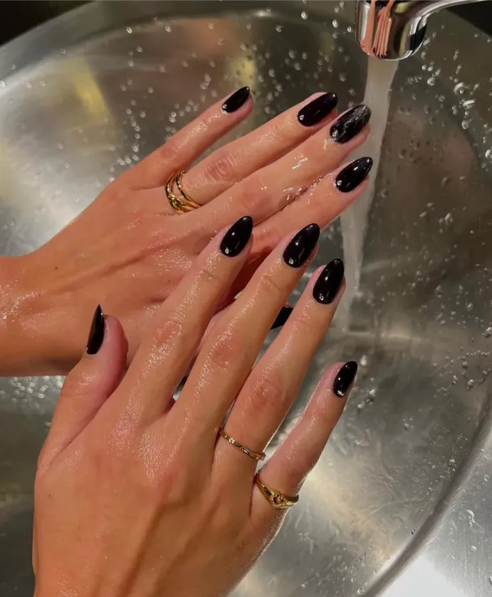 Deep Aubergine Black Nails