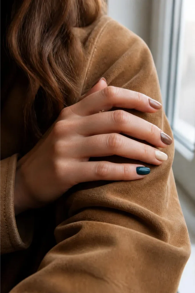 Deep Teal Accent Nail