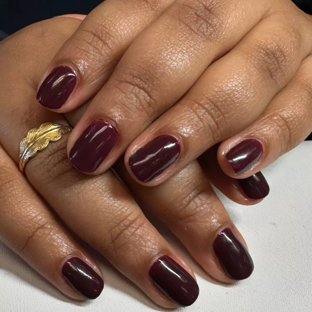Deep Wine Square Nails