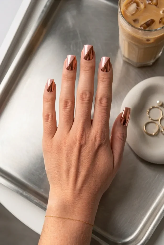 Diagonal Two-Tone Rose Gold Chrome