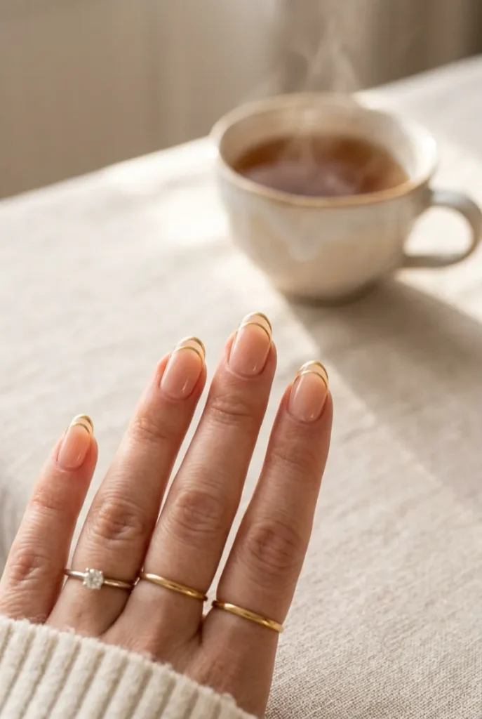 Double Thin Gold Line French