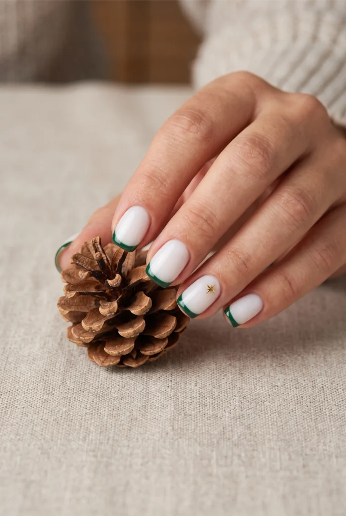 Forest Green French Tips