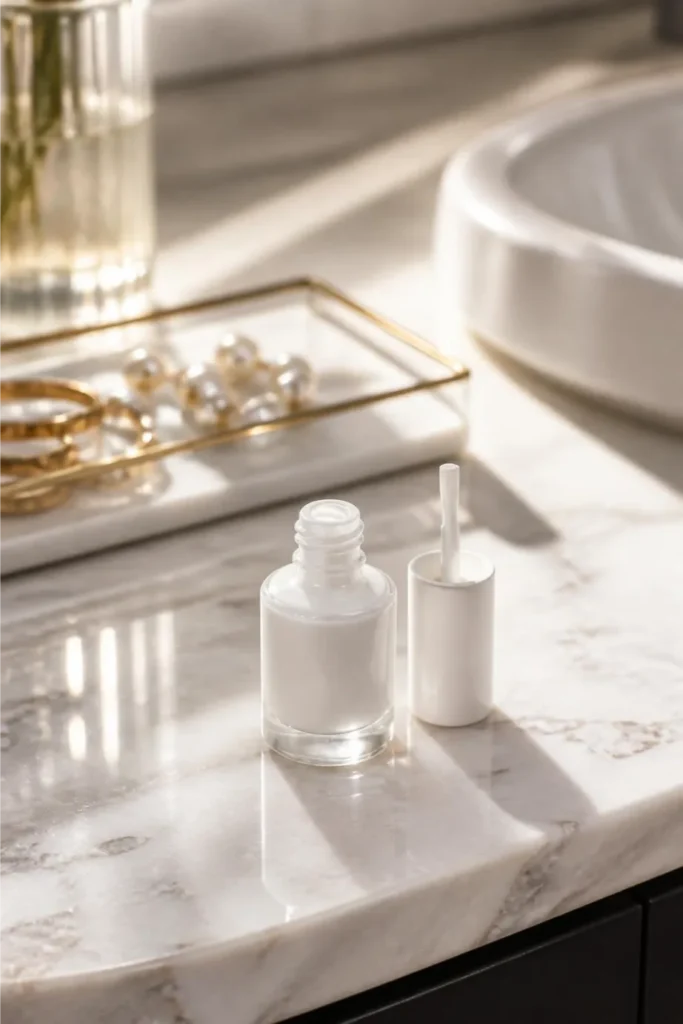 French-Tip White Polish