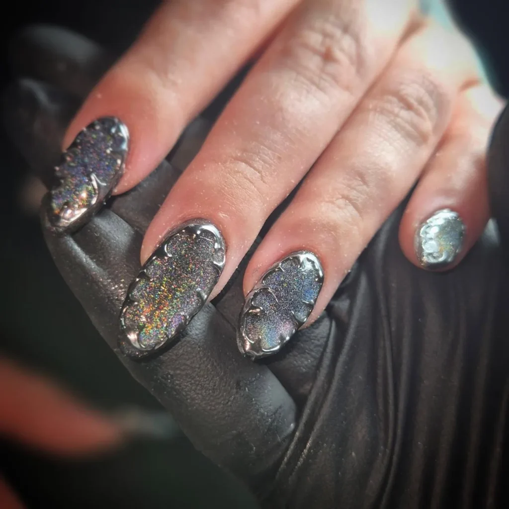 Galaxy-Dark Holographic Nails