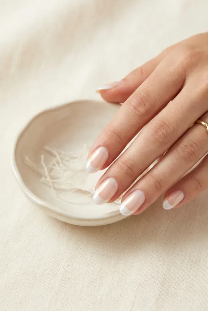Glazed Donut French Tips in Soft White