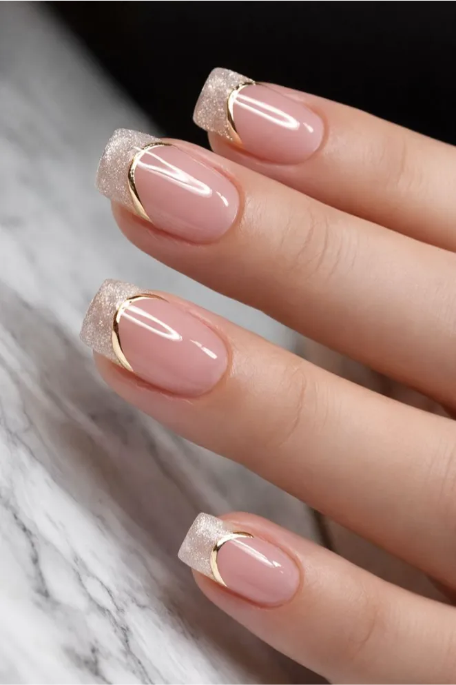 Glitter Tip French