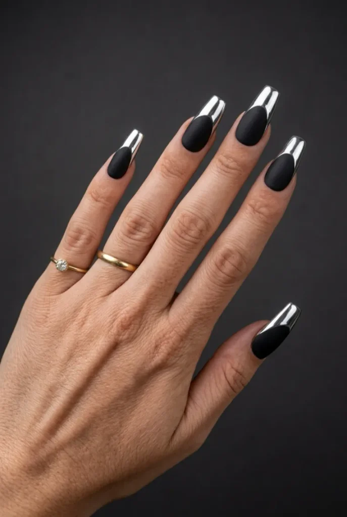Glossy Chrome Silver Tip
