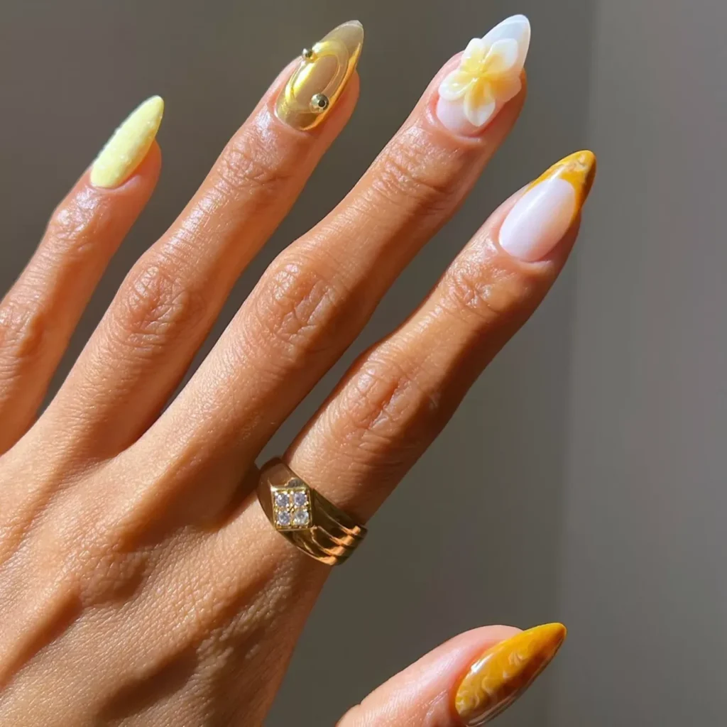 Gold Chrome Nail
