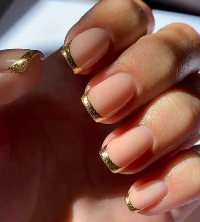 Gold Foil French Tips