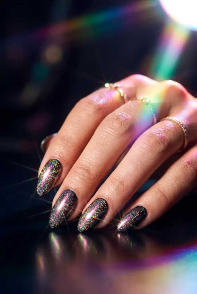 Holographic Rainbow Glitter Chrome