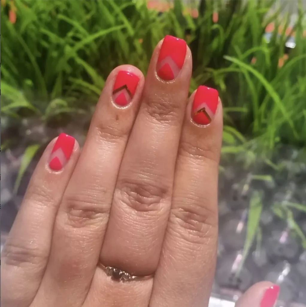 Hot Pink Chevron French Tips