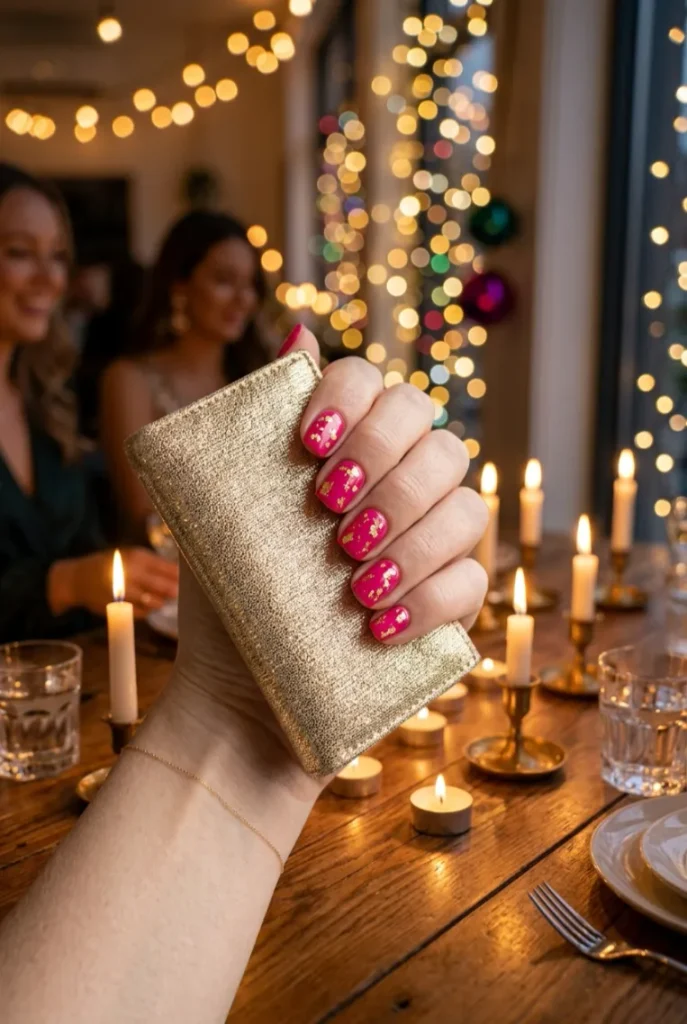 Hot Pink Square Nails