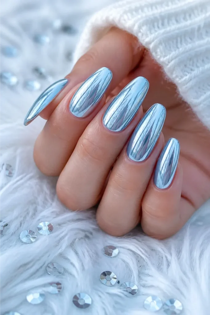 Ice blue frosty chrome