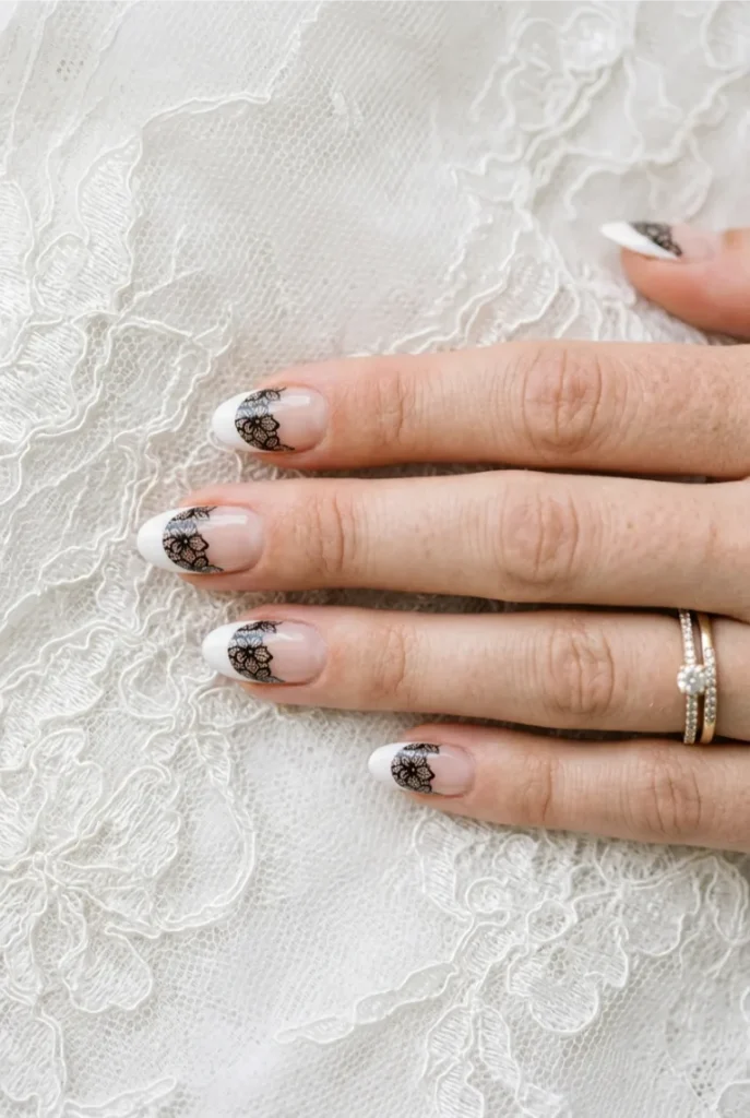 Lace Stamped Nails