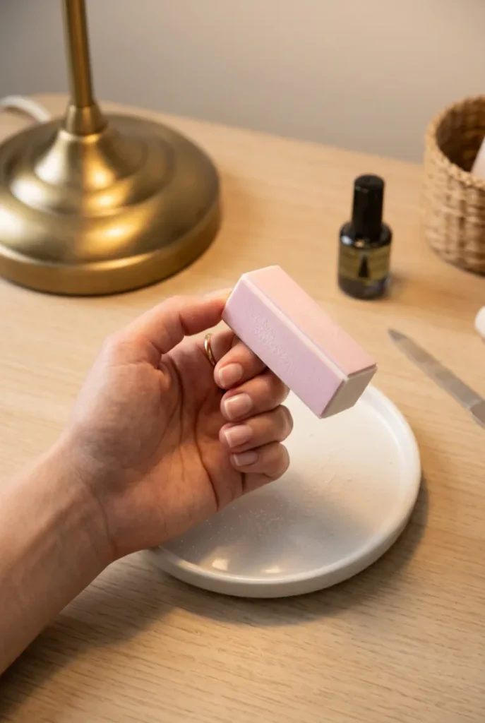 Lightly Buff the Nail Surface