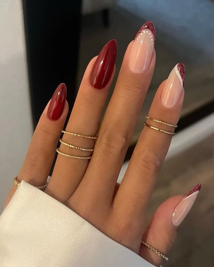 Long Coffin Plaid French Tips