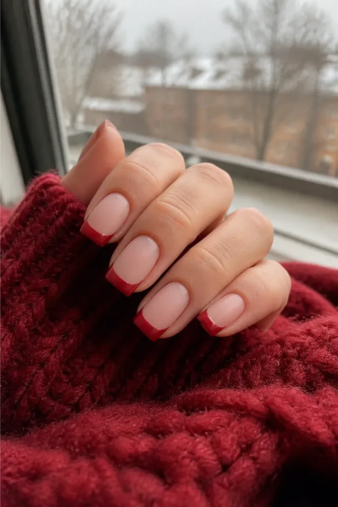 Matte Velvet Red Tips