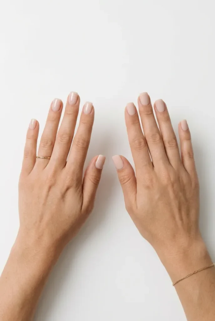 Milky Nude Square Nails