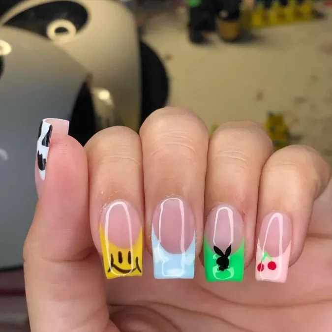 Mismatched French Tips