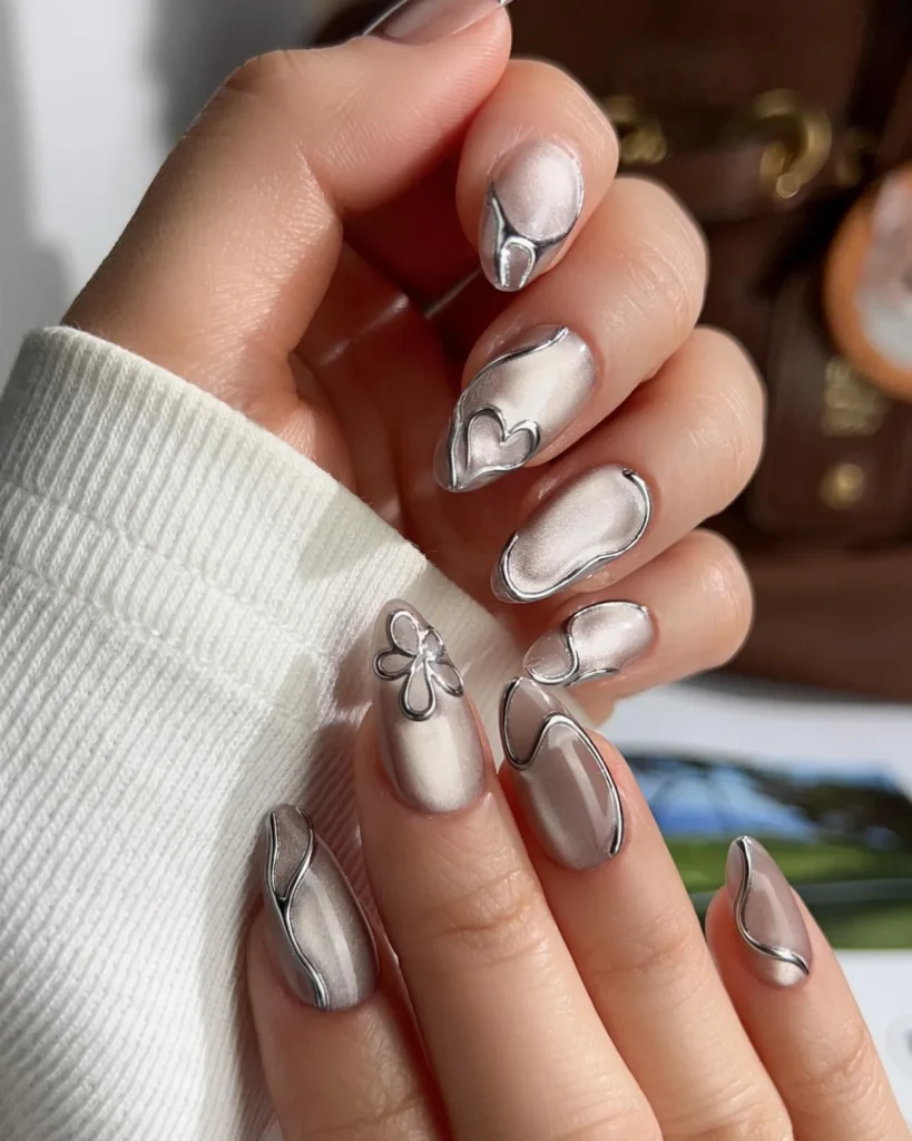 Molten Silver Swirls