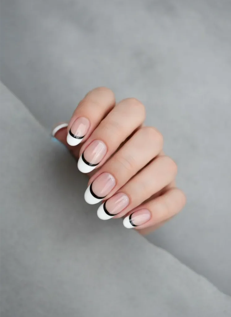 Negative Space French Tip Nails