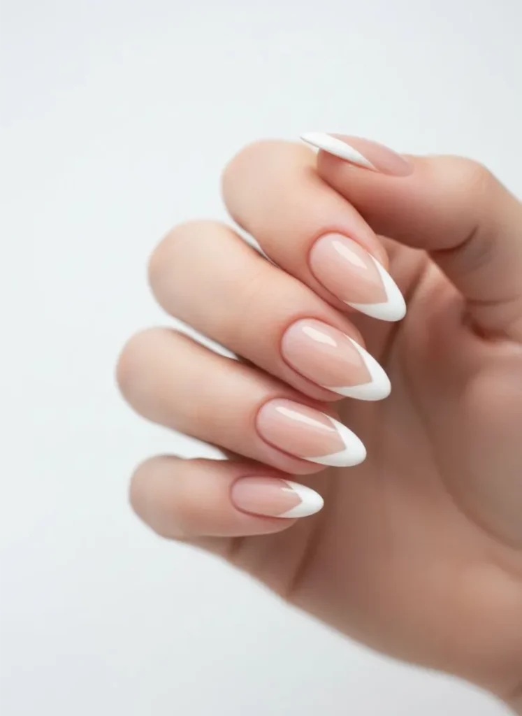 Nude Nails with White French Tip