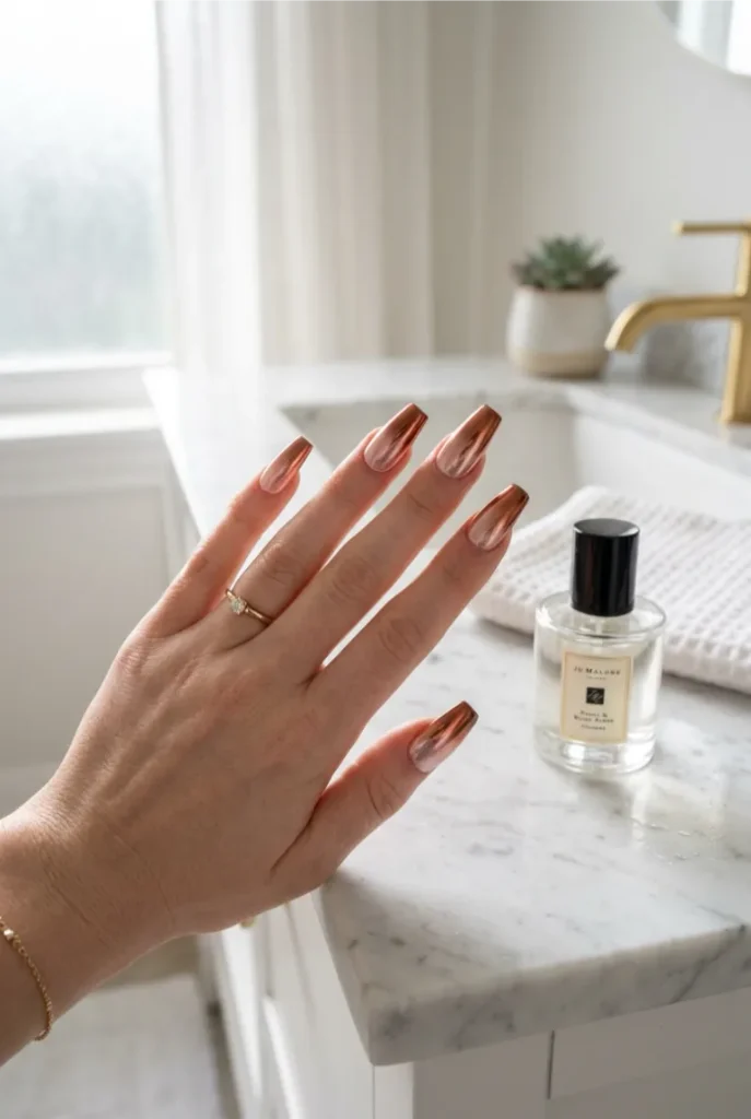 Ombre Rose Gold Chrome